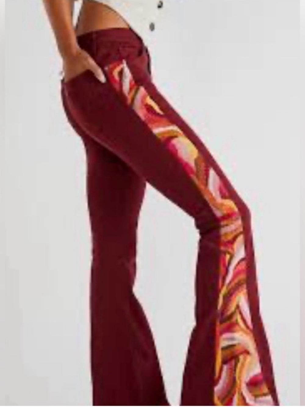 Free People x Driftwood Farrah Flare Beaded Jeans - Picture 2 of 13